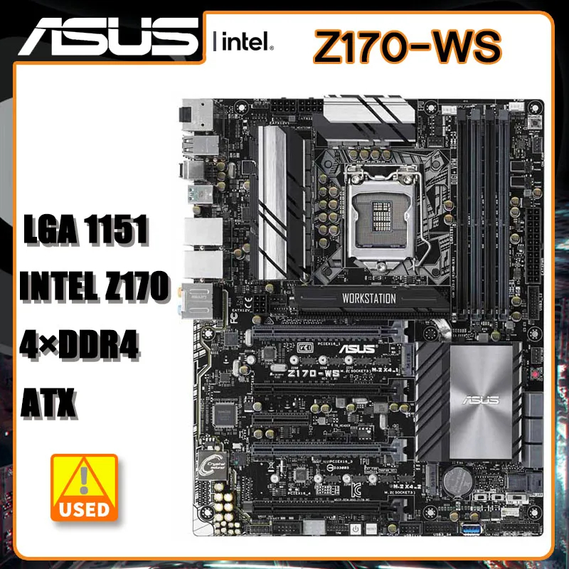 Z170 เมนบอร์ด ASUS Z170-WS DDR4 64G 1151 เมนบอร์ด USB 3.1 M.2 HDMI 2.0 รองรับ 6th gen Core i3-6300 i