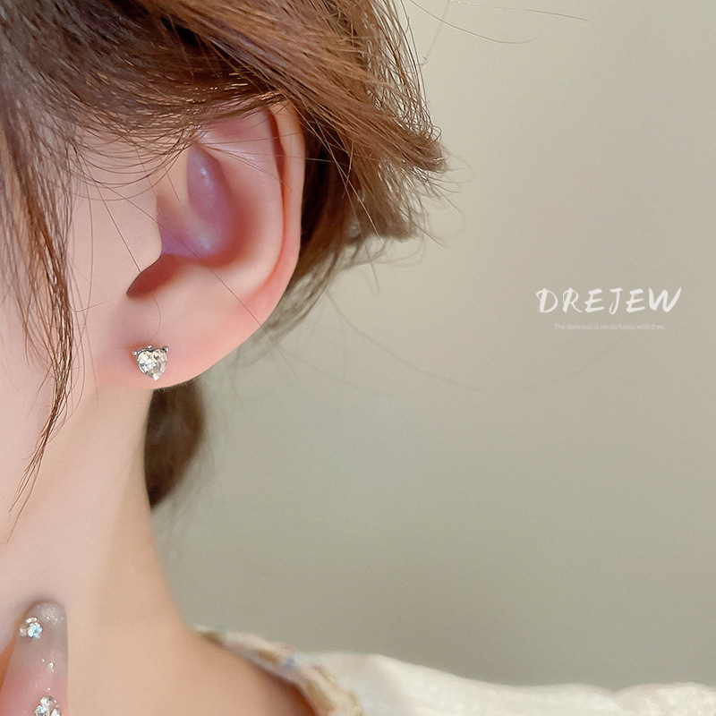 DREJEW ต่างหูเข็มเงิน 925 ประดับโบว์เพชร สไตล์เกาหลี 4 ชิ้น - รูปที่ 6