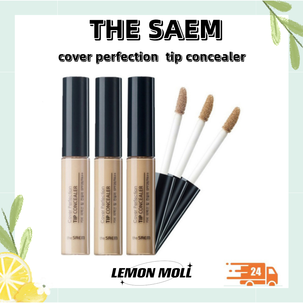 (แท้/พร้อมส่ง) คอนซีลเลอร์ The Saem Cover Perfection Tip Concealer SPF28 PA++ 6.5g