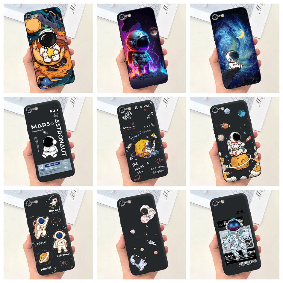 เคสโทรศัพท์มือถือแบบนิ่ม ลายนักบินอวกาศน่ารัก สําหรับ iPhone 7 8 Plus 7Plus 8Plus SE2 SE 2020 2016 5 5S