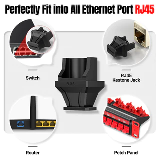 AMPCOM 50-Pack: ฝาปิดกันฝุ่น RJ45 5 สีสำหรับพอร์ต Ethernet Hub ป้องกันฝุ่นและป้องกัน