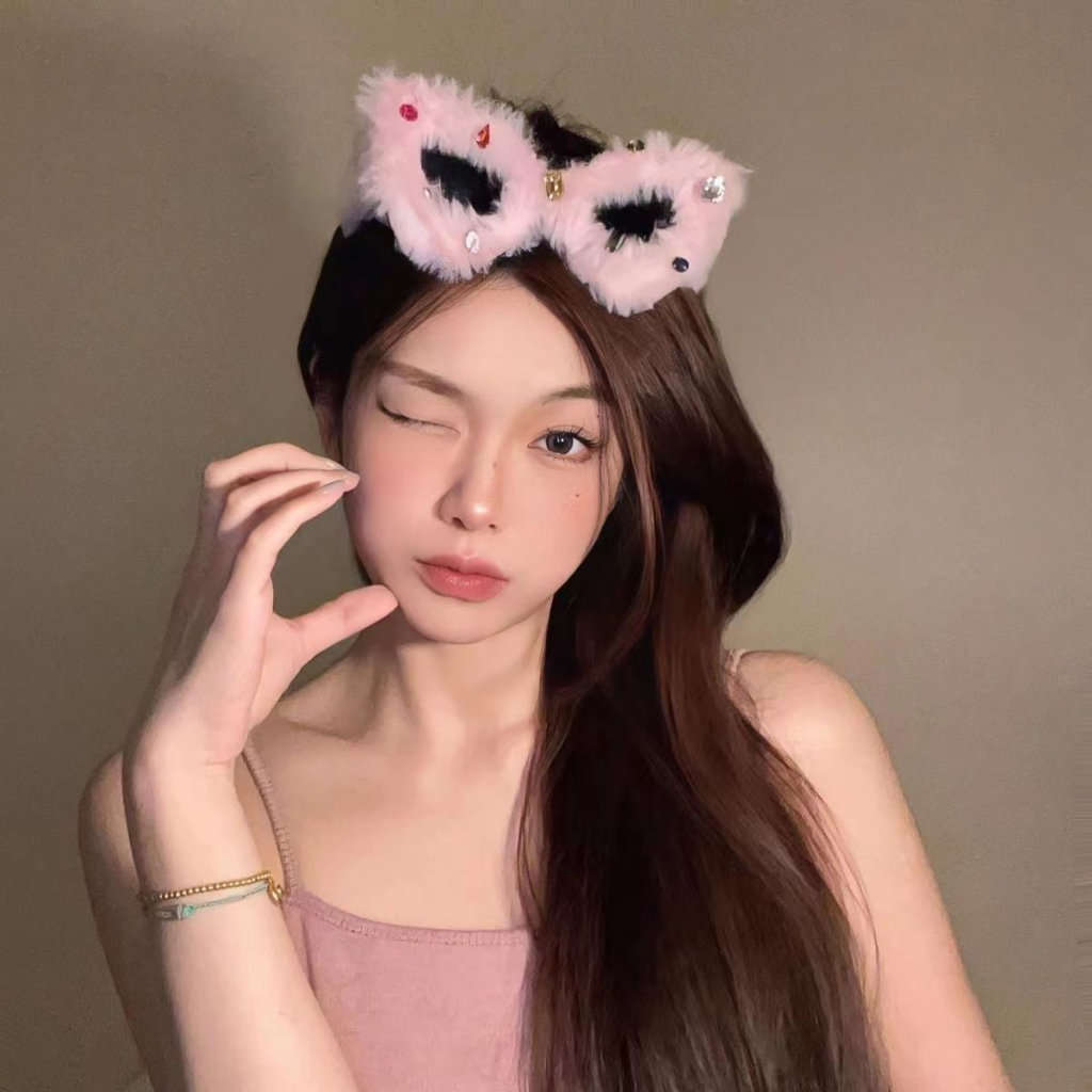 [Magpie] แว่นตากันแดด ประดับเพชร ขนฟู ดูสูง พร็อพสําหรับเด็กผู้หญิง - รูปที่ 4