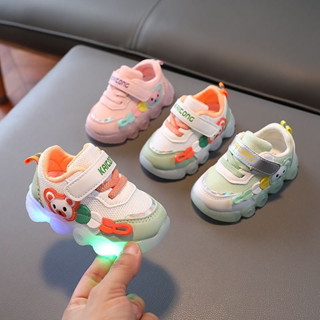 Congme รองเท้าผ้าใบลําลองแฟชั่น มีไฟ LED ระบายอากาศ สําหรับเ…