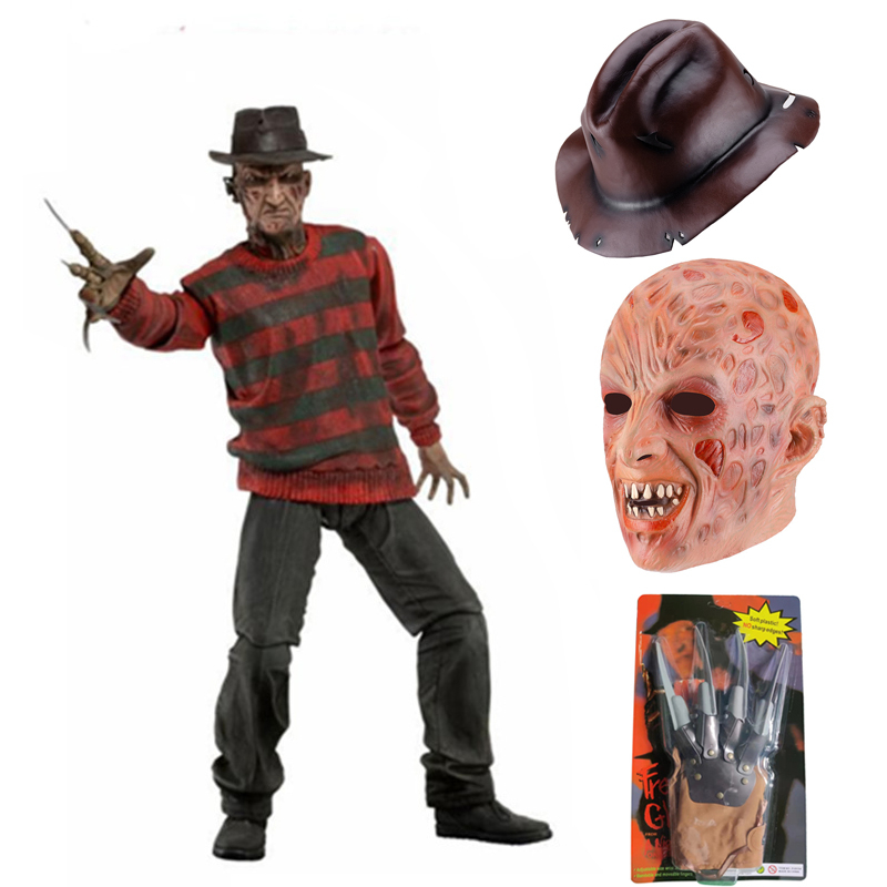 Halloween A Nightmare on Elm Street Toy Freddy Krueger mask Horror Dressing Headgear Gloves