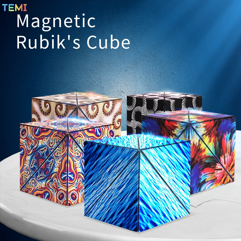 TEMI พร้อมส่ง ลูกบาศก์รูบิค รูบิค Magnetic Magic Cube รูบิคแม่เหล็กมหัศจรรย์ ต่อได้หลายรูปทรง ฝึกคิดเชิง 3 มิติ เกมสมอง