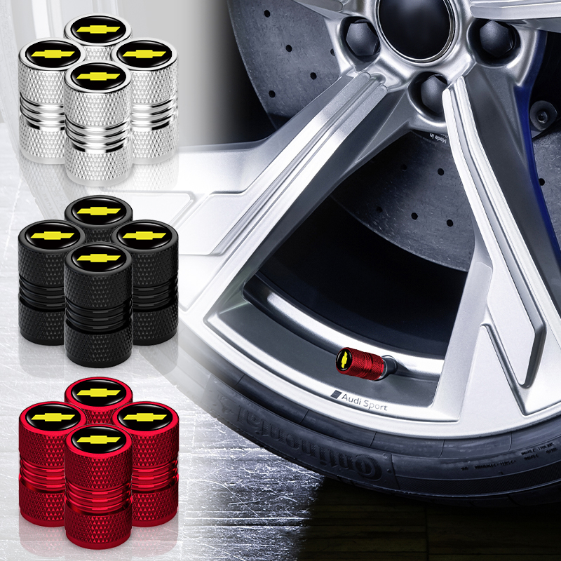ฝาครอบวาล์วล้อรถยนต์ แบบเกลียวอลูมิเนียม กันรั่ว สําหรับ Chevrolet Captiva Colorado Cruze Spark Malibu Trax Aveo 4 ชิ้น