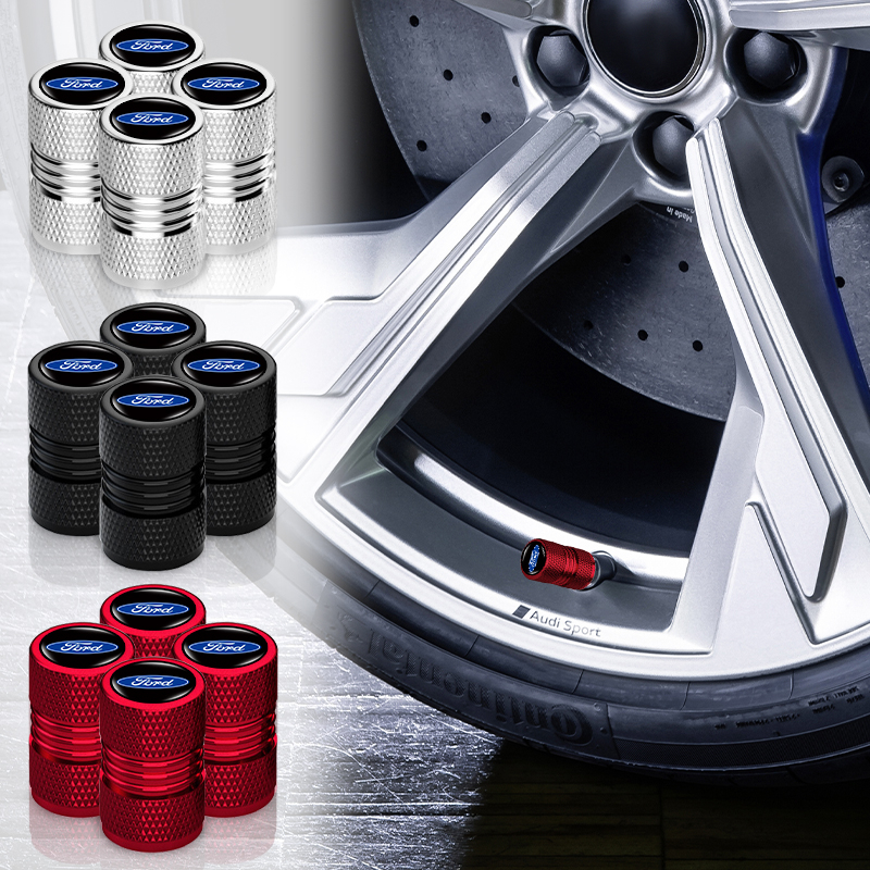 ฝาครอบวาล์วล้อรถยนต์ กันฝุ่น ลายโลโก้ สําหรับ Ford Kuga Fiesta Focus Mondeo Mk1 Mk2 Mk3 St 4 ชิ้น
