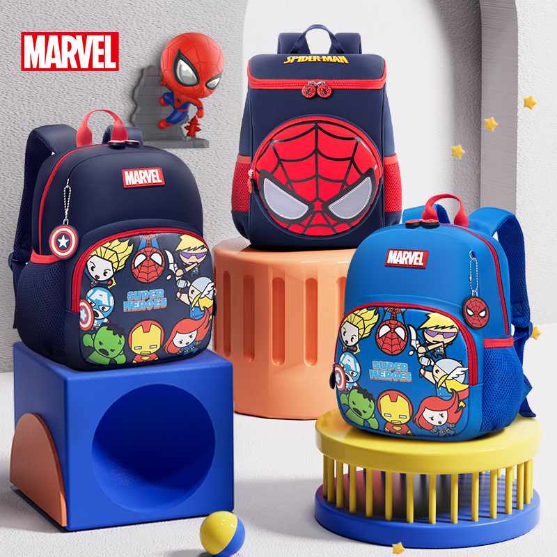 Disney กระเป๋าเป้สะพายหลัง ลายการ์ตูนดิสนีย์ สไปเดอร์แมน กัปตันอเมริกา สําหรับเด