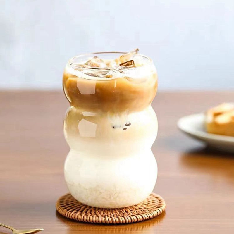 Ins แก้วกาแฟ ซิลิโคนใส ทนความร้อน ความจุ 550 มล.
