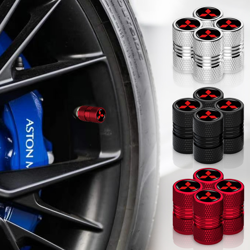 ฝาครอบวาล์วยางรถยนต์ อลูมิเนียม กันฝุ่น ไฮเอนด์ สําหรับ Mitsubishi ASX Lancer EX Pajero Outlander L200 EVO 4 ชิ้น