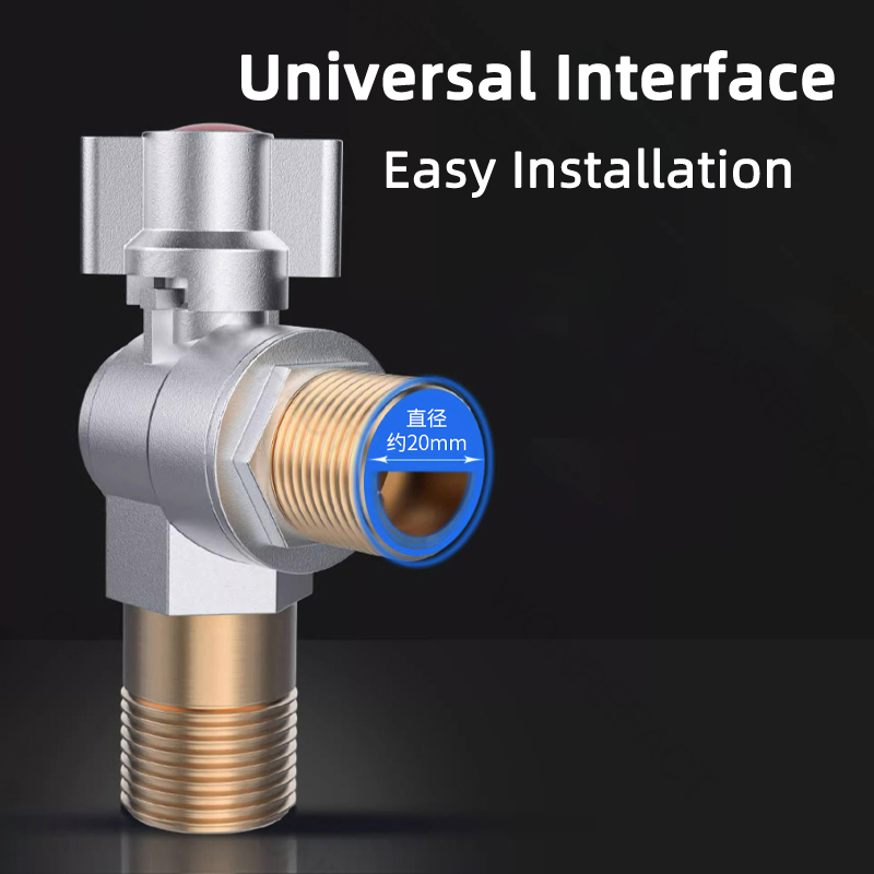 วาล์วน้ำเข้า-ออกทางใหญ่ น้ำไหลแรงสะใจ วัสดุทองเหลืองชุบโครเมี่ยม ทนทานงานหนัก - รูปที่ 4