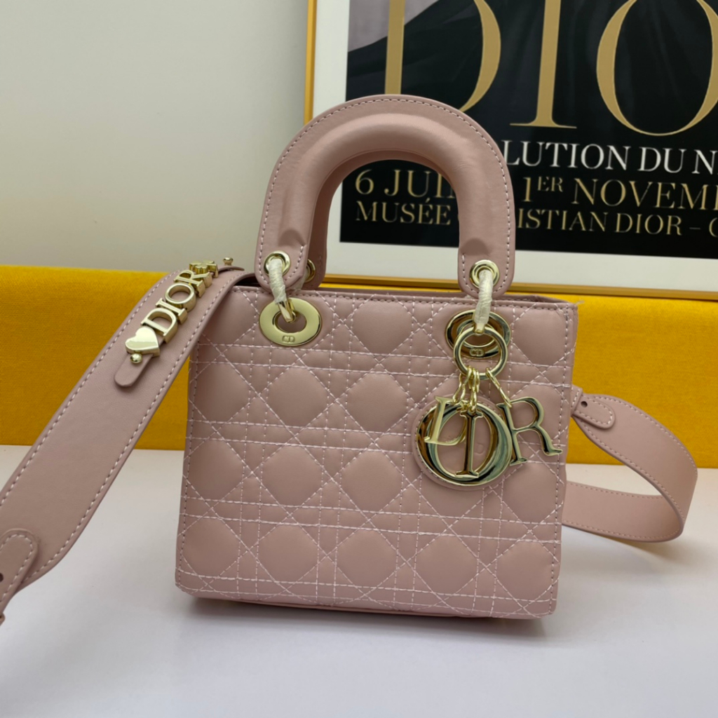 Dior ของแท้ 100% Dior กระเป๋าถือ กระเป๋าสะพายข้าง หนังแท้ สําหรับผู้หญิง