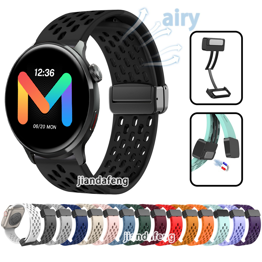 รูระบายอากาศสาย D Buckle Sport magnetic Band สายซิลิโคนอ่อนนุ่มสําหรับ Mibro Watch X1 A1 Lite2 lite 3 proWatch สายคล้อง
