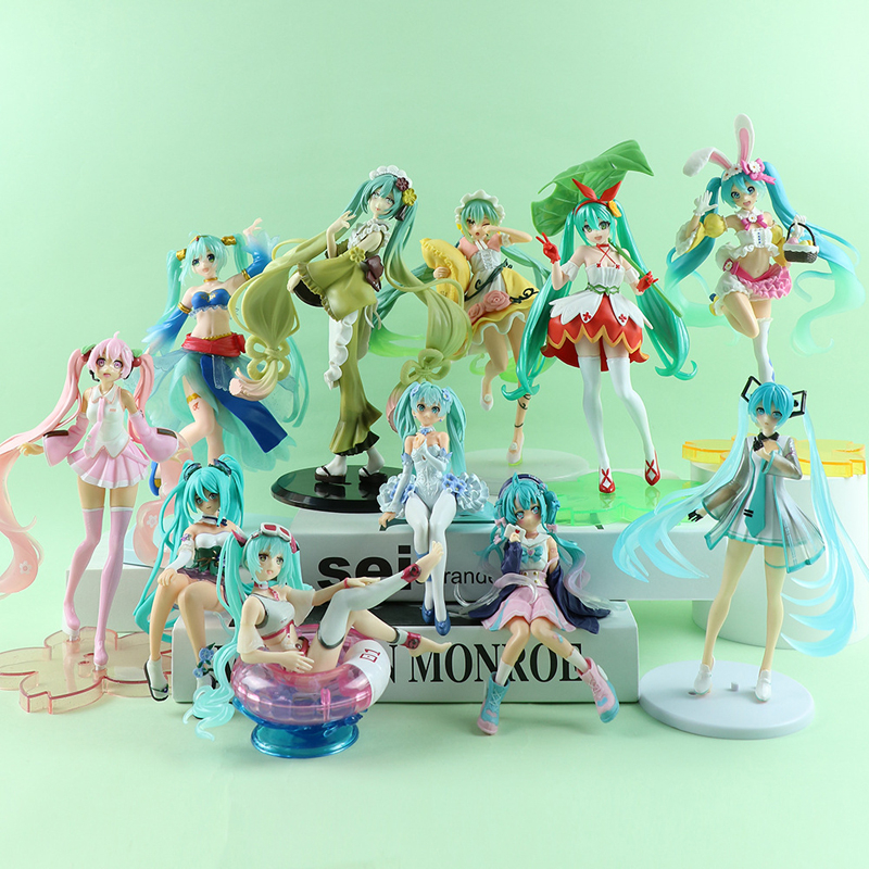 โมเดลฟิกเกอร์ PVC รูปการ์ตูนอนิเมะ Virtual Singer Hatsune Miku 23 สไตล์ สีชมพู สําหรับเด็กผู้หญิง