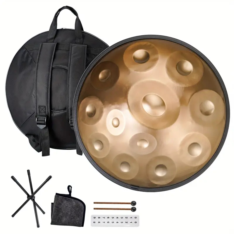22 inch Hand Pan Drum กลองเหล็ก 9 Notes 10 Notes 12 Notes Kurd Dm ขนาด 22 นิ้ว พร้อมขาตั้ง สําหรับผู้เริ่มต้น เล่นโยคะ ทําสมาธิ