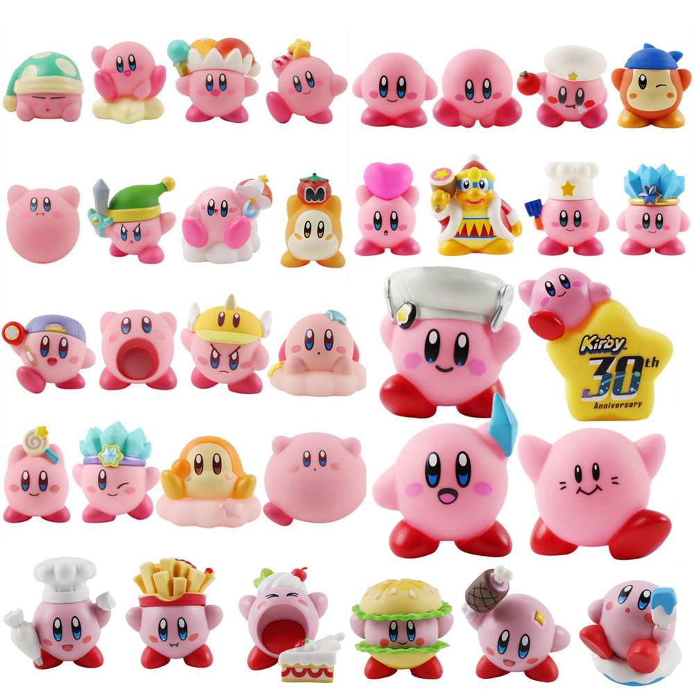 โมเดลฟิกเกอร์ PVC รูปการ์ตูน Nintendo Star Kirby Cupid Waddle Dee Doo King DeDeDe Gourmet Hamburgers French Fries Doughnut Q Version ของเล่นสําหรับเด็ก 4 ชิ้น 6 ชิ้น 8 ชิ้น ต่อชุด