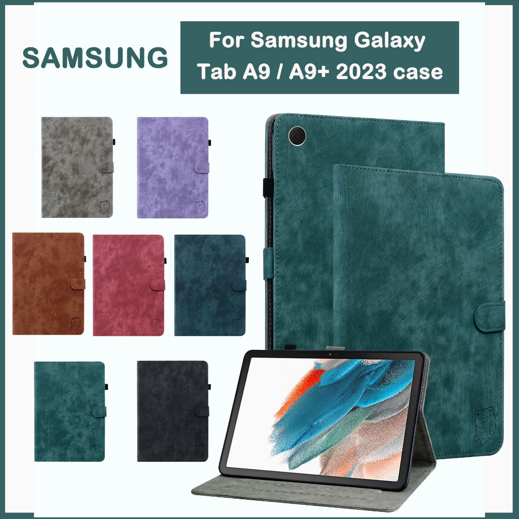 สําหรับ Samsung Galaxy Tab A9 8.7 นิ้ว/A9 PLUS 10.95 นิ้ว FashionSet คุณภาพสูงใหม่ 3D นูนน่ารัก Tiger Moe Tiger Tab A9 2023 SM-X110 SM-X115 SM-X210 SM-X218 Clamshell กระเป๋าสตางค์