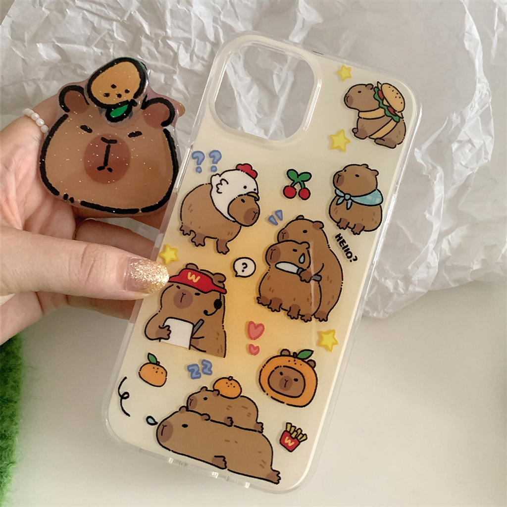 เคสโทรศัพท์มือถือ TPU แบบนิ่ม ลายคาปิบารา สําหรับ iphone 15 Pro Max 14 Pro Max 13 Pro Max 12 Pro Max
