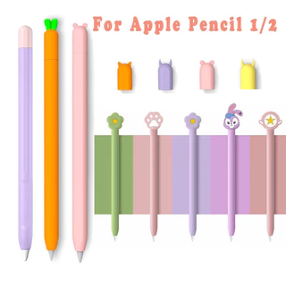 เคสซิลิโคนอ่อนนุ่มสําหรับ iPad Apple Pencil Pro 2 1 แขนน่ารักการ์ตูนสีลูกกวาด 2nd 1st ปากกาลื่นป้องกันการล่มสลายฝาครอบป้องกัน