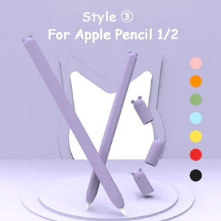เคสซิลิโคนอ่อนนุ่มสําหรับ iPad Apple Pencil Pro 2 1 แขนน่ารักการ์ตูนสีลูกกวาด 2nd 1st ปากกาลื่นป้องกันการล่มสลายฝาครอบป้องกัน