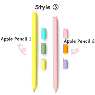 เคสซิลิโคนอ่อนนุ่มสําหรับ iPad Apple Pencil Pro 2 1 แขนน่ารักการ์ตูนสีลูกกวาด 2nd 1st ปากกาลื่นป้องกันการล่มสลายฝาครอบป้องกัน