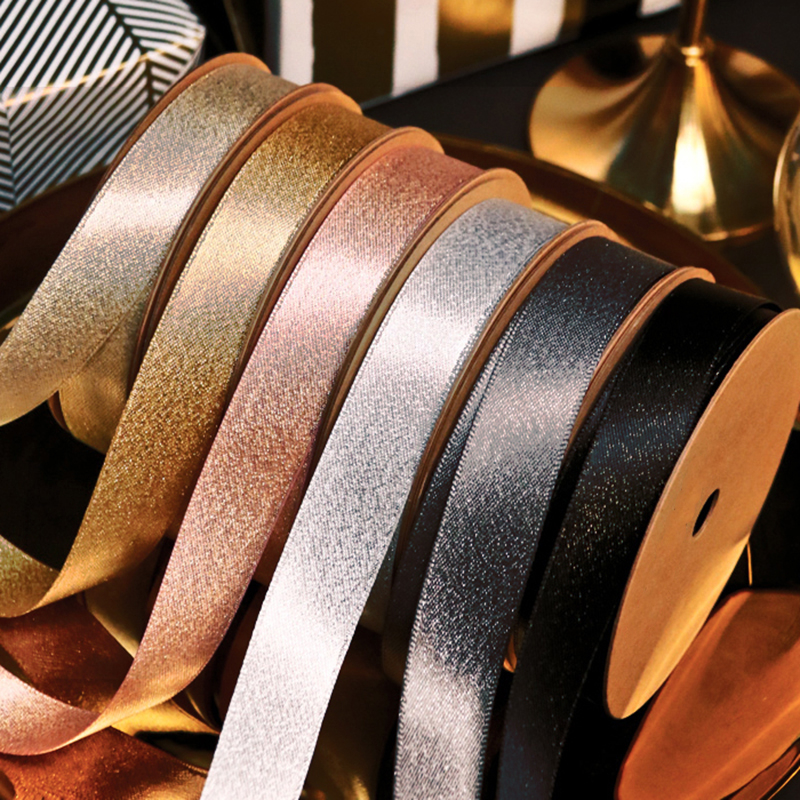 ม้วนริบบิ้นสีทองคุณภาพสูงสําหรับตกแต่งเค้กวันเกิด 9 . 1 ม./ม้วน 16 มม.