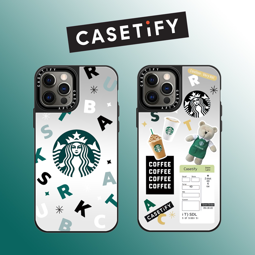 Drop proof CASETIFY Mirror phone case for iPhone 15 15Pro 15promax 14 14pro 14promax 13 13pro 13promax Side printing hard case coffee 12 12pro 12promax iPhone11 case high-quality