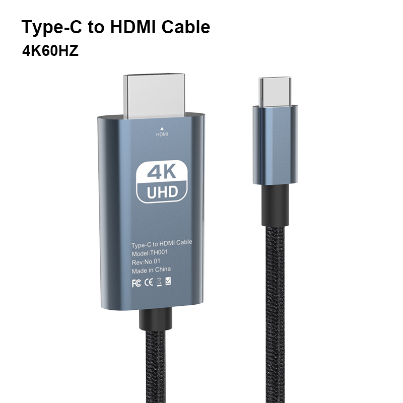 สายเคเบิล Type C เป็น Hdmi 4K 60HZ หน้าจอความละเอียดสูง 2 เมตร USB C เป็น HDTV สายเคเบิลหน้าจอโปรเจคเตอร์ Type C เป็นอะแดปเตอร์วิดีโอ Hdmi สําหรับแล็ปท็อป โทรศัพท์มือถือ แท็บเล็ต
