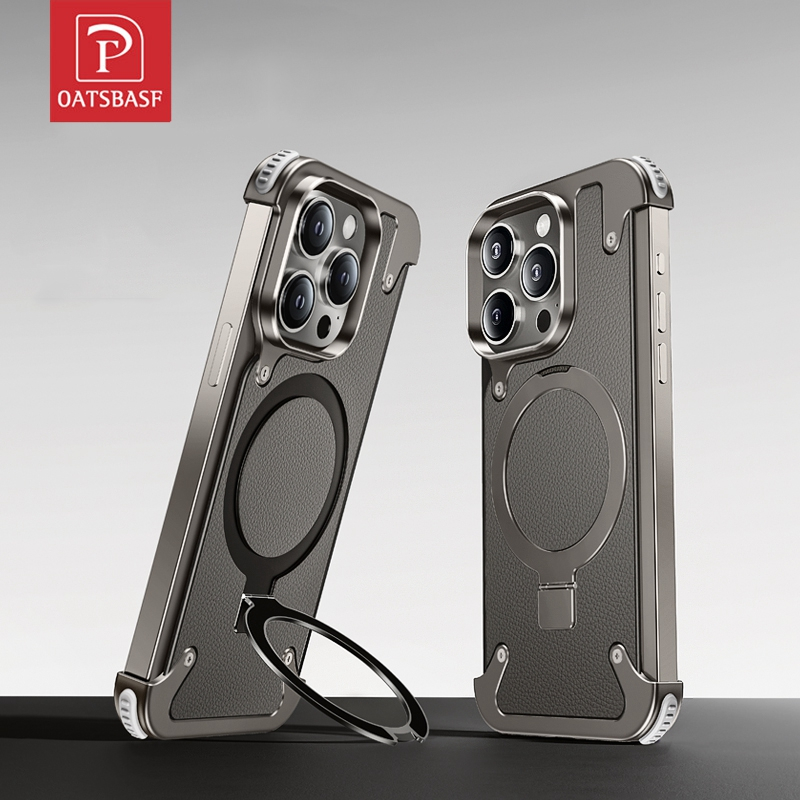 Oatsbasf เคสโทรศัพท์ โลหะ กันกระแทก บางพิเศษ สําหรับ iPhone 16 ProMax / 16 Pro / 15 / 15 Pro / 15 ProMax