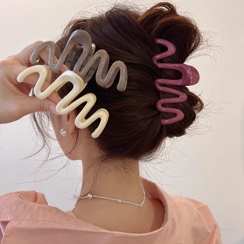 คลิปหนีบ รูปคลื่นน่ารัก หลากสี สไตล์เกาหลี สําหรับนักเรียนผู้หญิง y2k