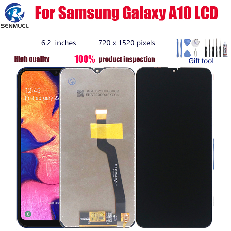 แผงหน้าจอสัมผัสดิจิทัล LCD พร้อมกรอบ สําหรับ Samsung Galaxy A10