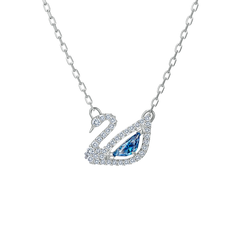 DAZZLING SWAN สร้อยคอคอปกหงส์สีน้ําเงิน มาพร้อมกล่อง