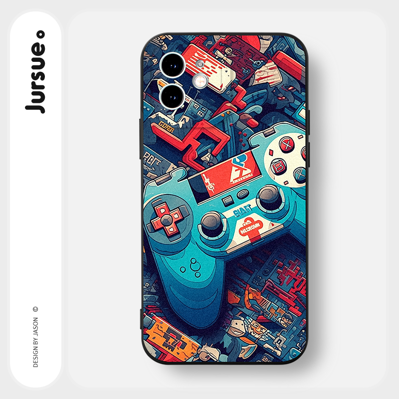 JURSUE เคสไอโฟน เคสซิลิโคนนุ่มกันกระแทกน่ารักตลก เคสโทรศัพท์ สีดำ Compatible for iPhone 16 15 14 13 12 11 Pro Max SE 2020 X XR XS 8 7 Plus พลัส Y4226