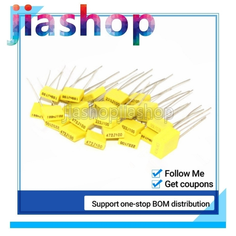 10 ชิ้น Corrective Capacitor 100 โวลต์ 102J 103J 104J 105J 222J 223J 224J 474J โพลีเอสเตอร์ฟิล์ม Cap