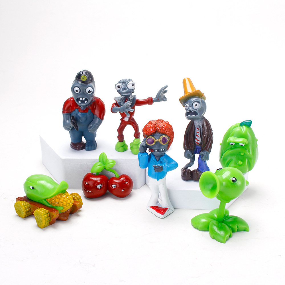 8 ชิ้น/เซ็ต 3-7 ซม. เกม Plants vs. Zombies Peashooter Cherry Bomb Squash Cob Cannon เต้นรํา Zombie D