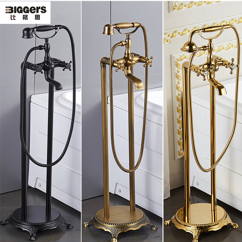 บ้านโรงแรมใช้ทองเหลืองชั้นยืนอ่างอาบน้ําฝักบัวก๊อกน้ําชุดก๊อกน้ําร้อนเย็นผสม