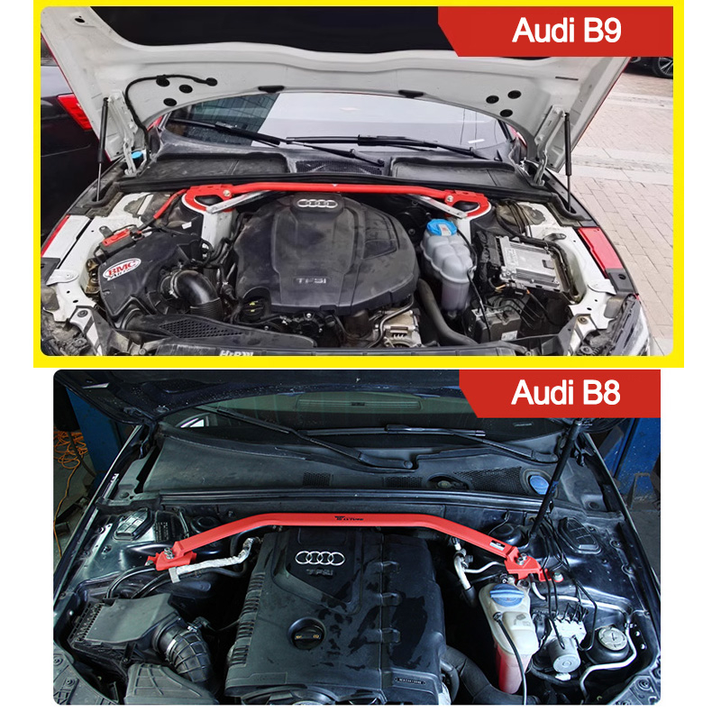 ค้ำโช๊คหน้า Audi B8 B9 ชุดค้ำช่วงล่าง A4 A5 S4 S5 2008-2025 ออดี้ B8 B9 ค้ำโช๊ค Front Strut Brace ก้านผูกห้องเครื่องยนต์