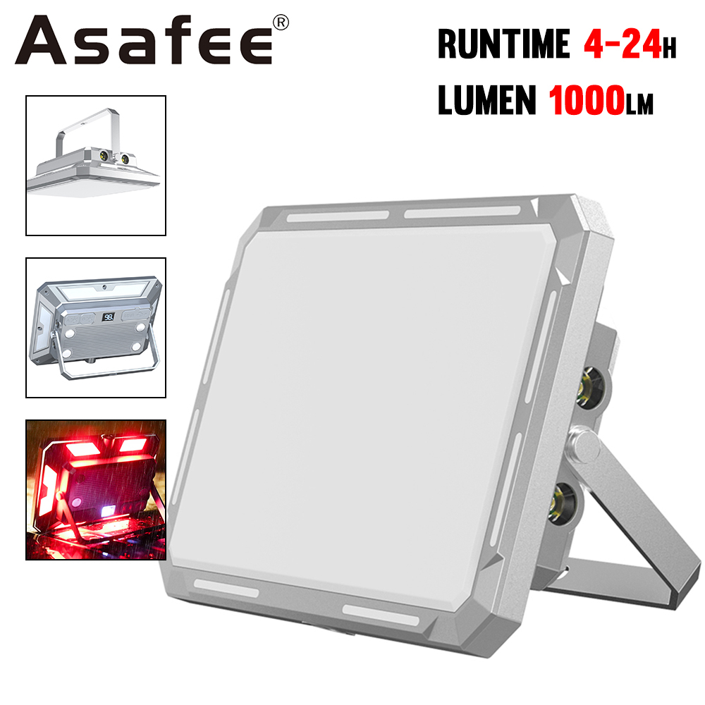 Asafee KXK-686 ไฟทํางาน 1000LM โคมไฟแคมป์ปิ้ง ไฟ LED สว่างเป็นพิเศษ ไฟทํางานแบบชาร์จไฟได้แบบพกพา