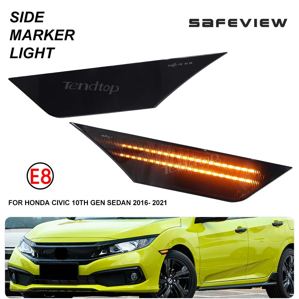 2 PCS LED ด้านข้าง marker ไฟ repeater/ไฟแสดงสถานะโดยตรงโคมไฟสําหรับรถยนต์แผงด้านข้างสําหรับ Honda Civic 10th 2016-up