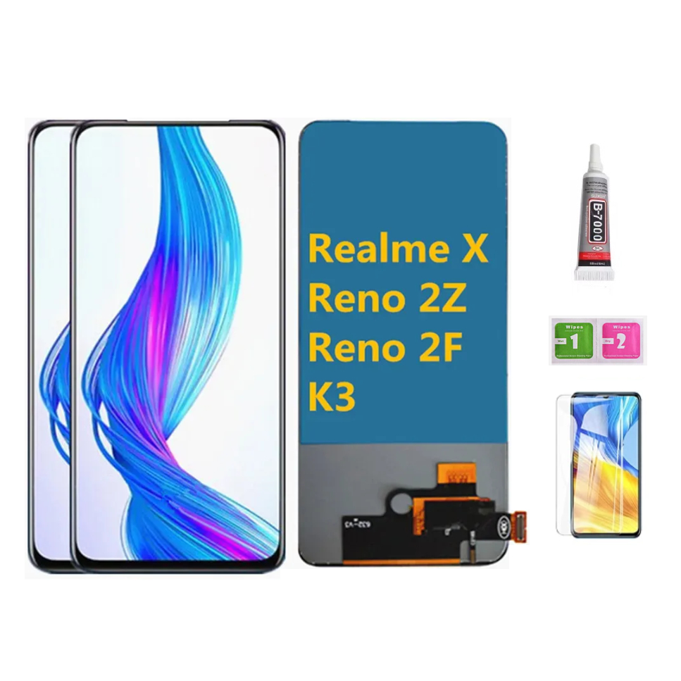 Oled สําหรับ OPPO K3 Reno 2Z 2F Realme X จอแสดงผล LCD พร้อมชุดแผงกระจกหน้าจอสัมผัส