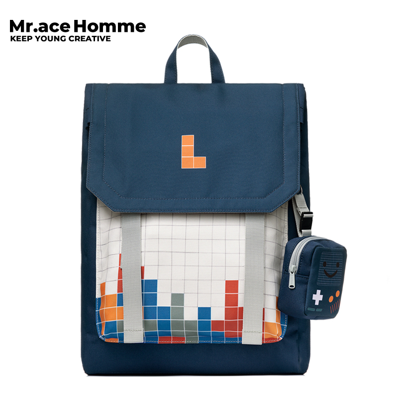 Mr.ace Homme กระเป๋าเป้สะพายหลังเฉพาะเดิม 15.6 นิ้วความจุขนาดใหญ่กระเป๋านักเรียน