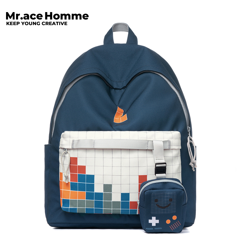 Mr.ace Homme กระเป๋าเป้สะพายหลังมัลติฟังก์ชั่สไตล์เกาหลีสำหรับผู้หญิงแฟชั่นกระเป๋านักเรียน