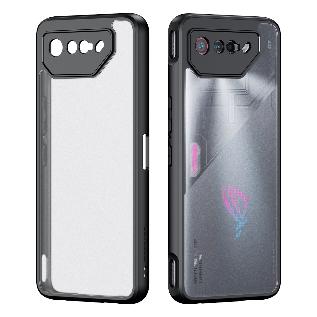 เคสป้องกันสําหรับโทรศัพท์ ASUS ROG 6 7 Pro โทรศัพท์ 6D Ultimate Case, PC & TPU ถุงลมนิรภัยกันกระแทกกันชน, กลับโปร่งใส