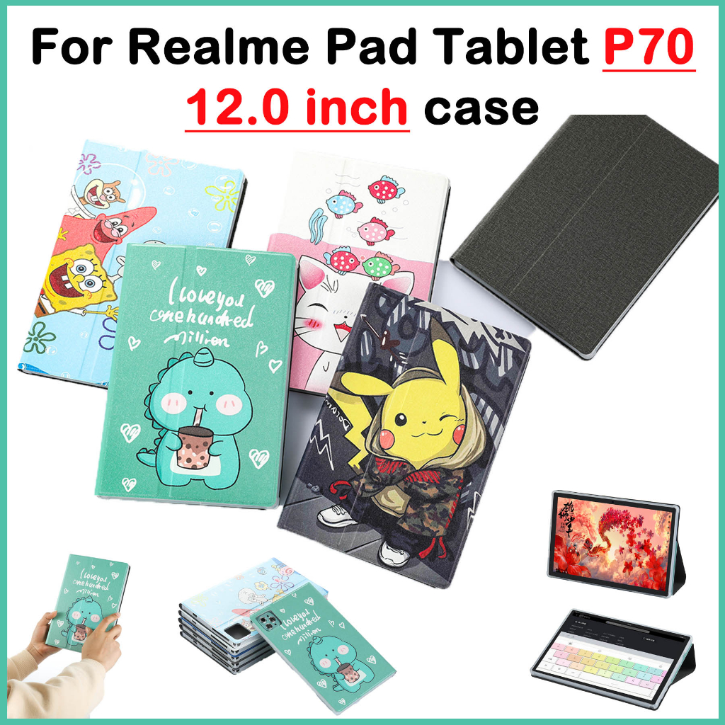 สําหรับ Realme Pad แท ็ บเล ็ ต P70 12.0 นิ ้ วน ่ ารักคุณภาพสูง PU หนังแนวตั ้ ง Flap Realme Pad แท ็ บเล ็ ต P70 ป ้ องกันกรณี