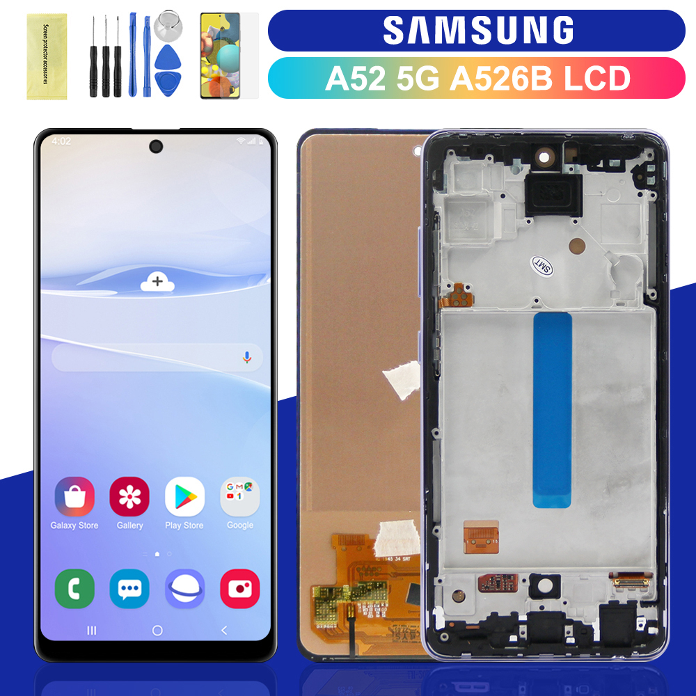 สําหรับ Samsung Galaxy A52 5G A526B LCD A526W A526U A5260 จอแสดงผล Touch Screen Digitizer Assesmbly เปลี่ยนชิ้นส่วน