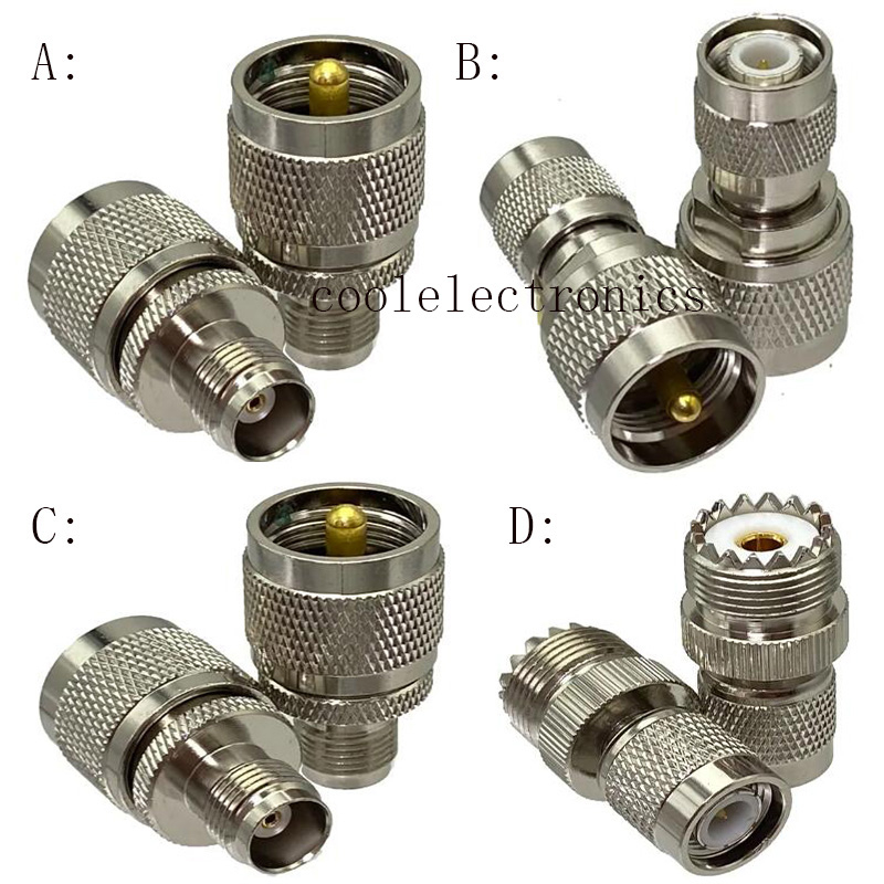 ปลั๊กแจ็คเชื่อมต่อสายไฟ UHF PL259 SO239 เป็น TNC ตัวผู้ และตัวเมีย RF COAXIAL 2 ชิ้น