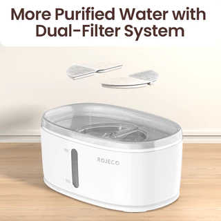 Ready Stock Rojeco น้ําพุอัตโนมัติ พร้อมปั๊มไร้สาย 2.5 ลิตร สําหรับสัตว์เลี้ยง สุนัข แมว