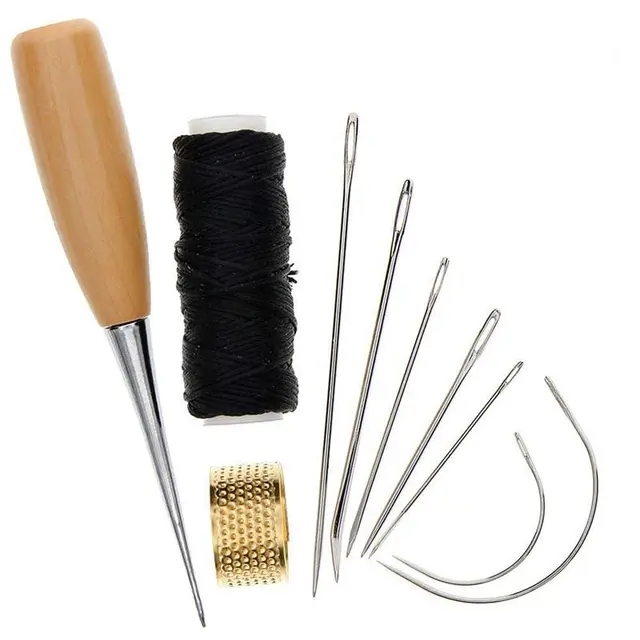 เข็มเย็บผ้า Awl หนังหัตถกรรมอุปกรณ์เย็บผ้าเย็บ Awl เย็บ Leathercraft เข็มหัตถกรรมซ่อมรองเท้าเครื่องมืออุปกรณ์