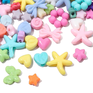 ลูกปัดอะคริลิค สีพื้น สําหรับทําเครื่องประดับ DIY