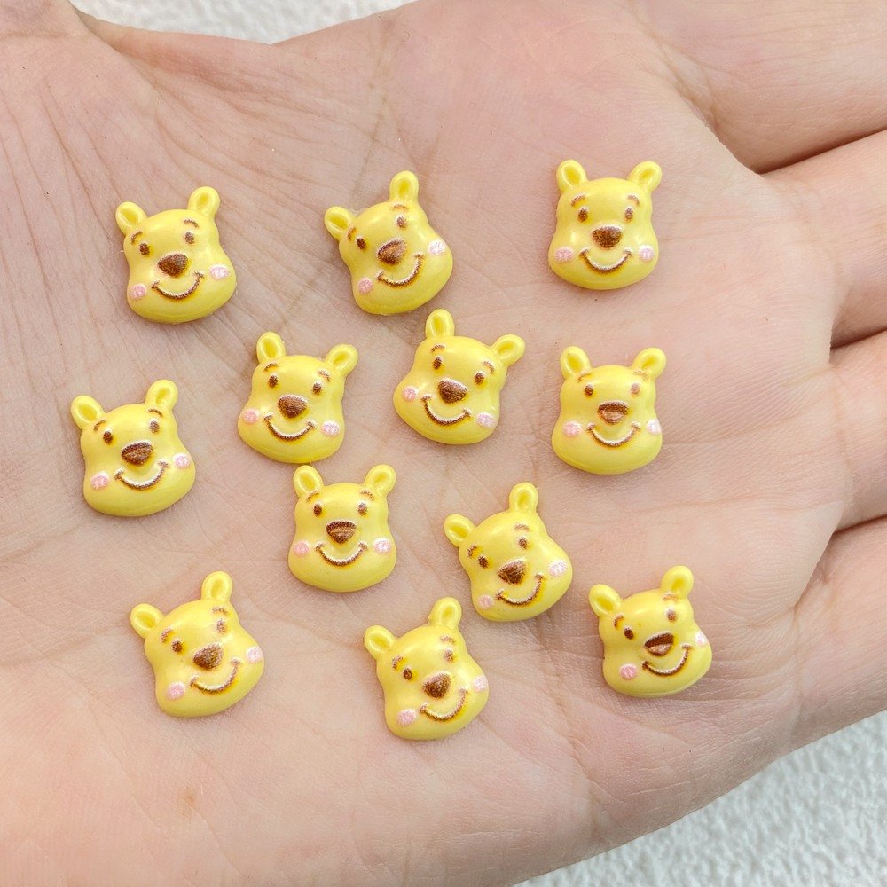 Disney เรซิ่น ลายการ์ตูนหมีพูห์ คละแบบ สําหรับตกแต่งเล็บ DIY 50 ชิ้น